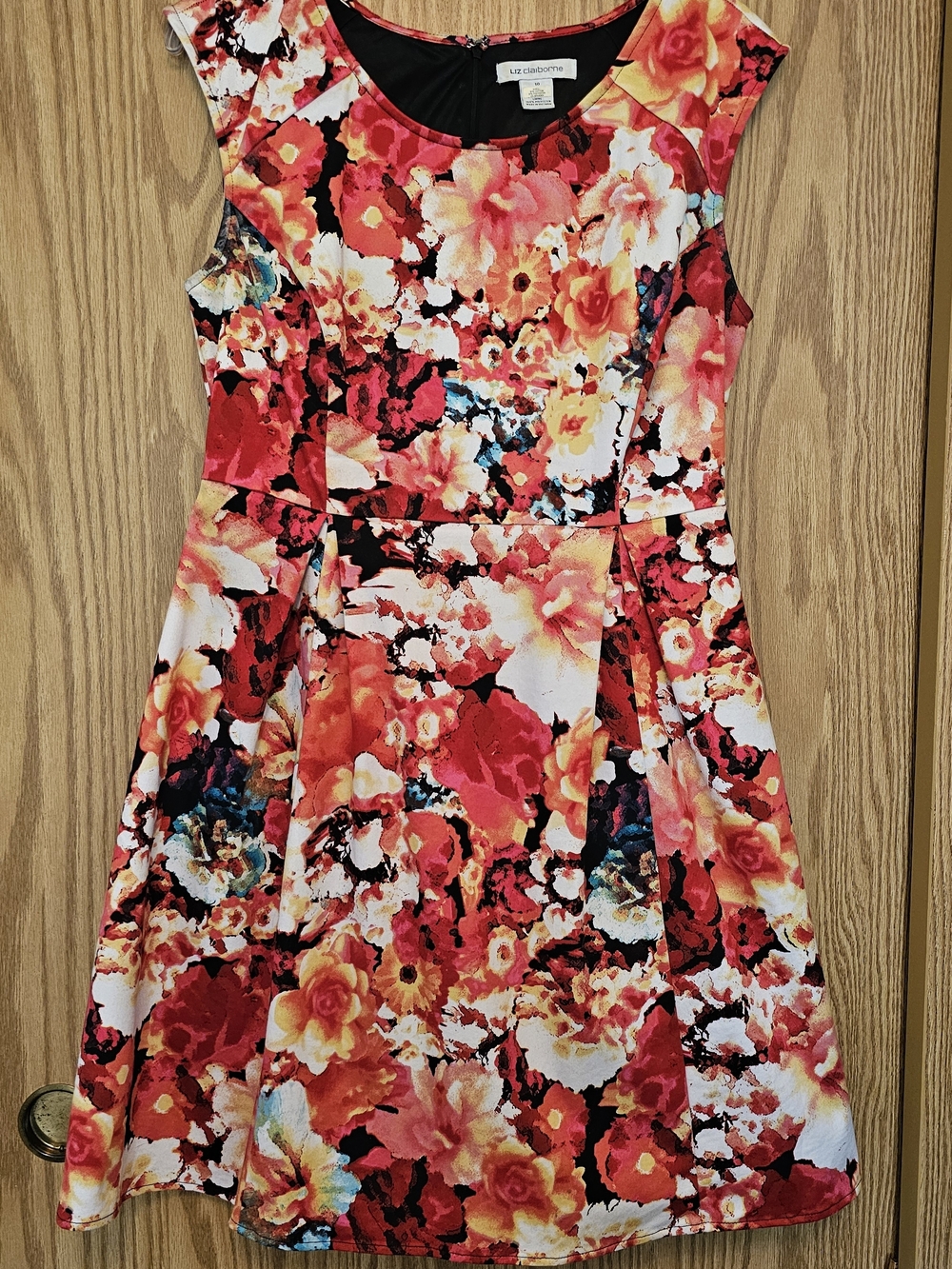 Liz Claiborne Red Floral Fit & Flare Dress